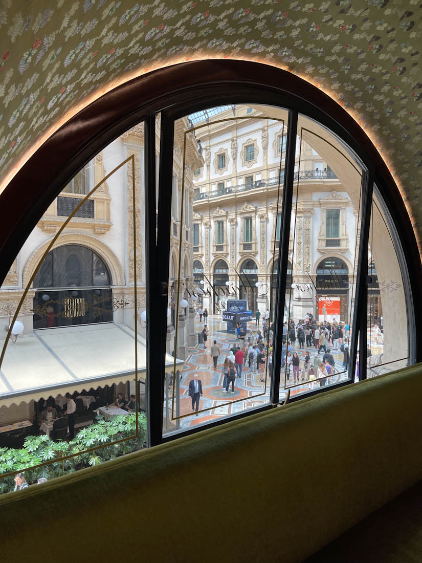 Pasticceria Marchesi window view Galleria Vittorio Emanuel II Milan Italy