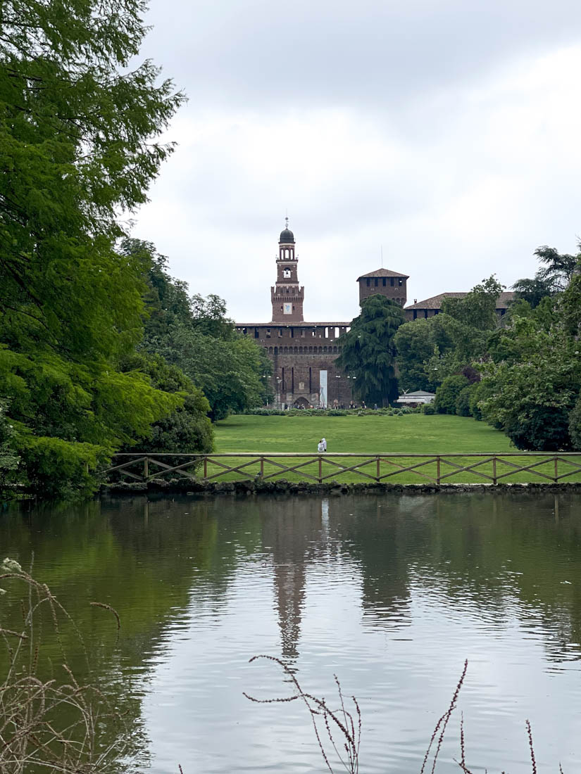 Sforzesco Castle Sempione Park Milan in Italy