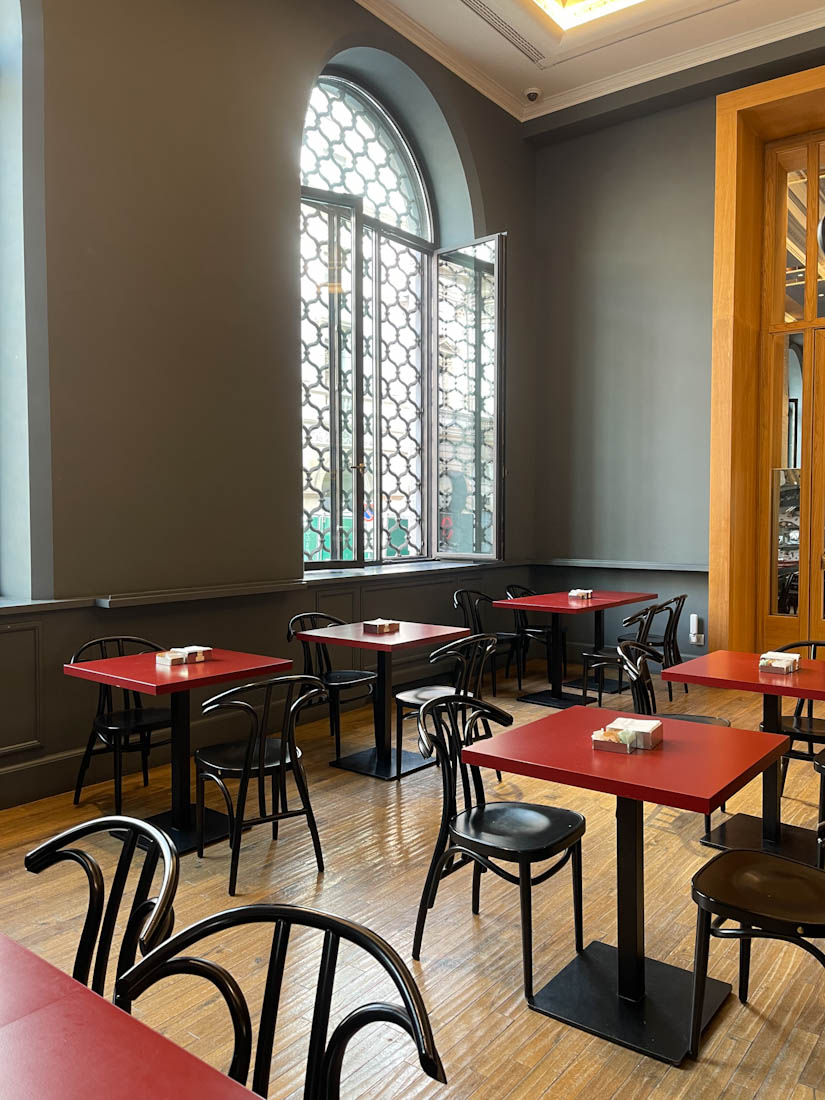 Voce Coffee interior tables in Milan Italy