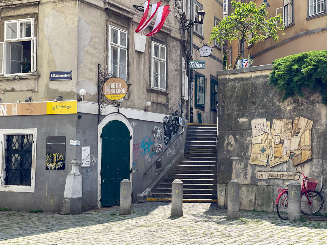 Hafnersteig historic street in Vienna Austria