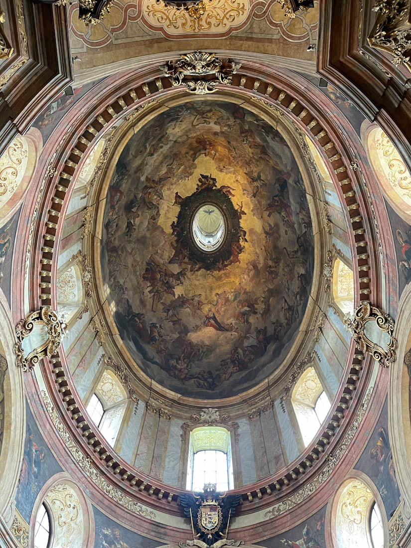 St. Peter Church ceiling turret dome with frescoes in Vienna Austria