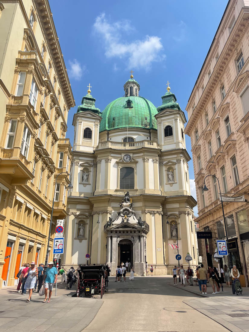 St. Peter Church from street Vienna Austria 