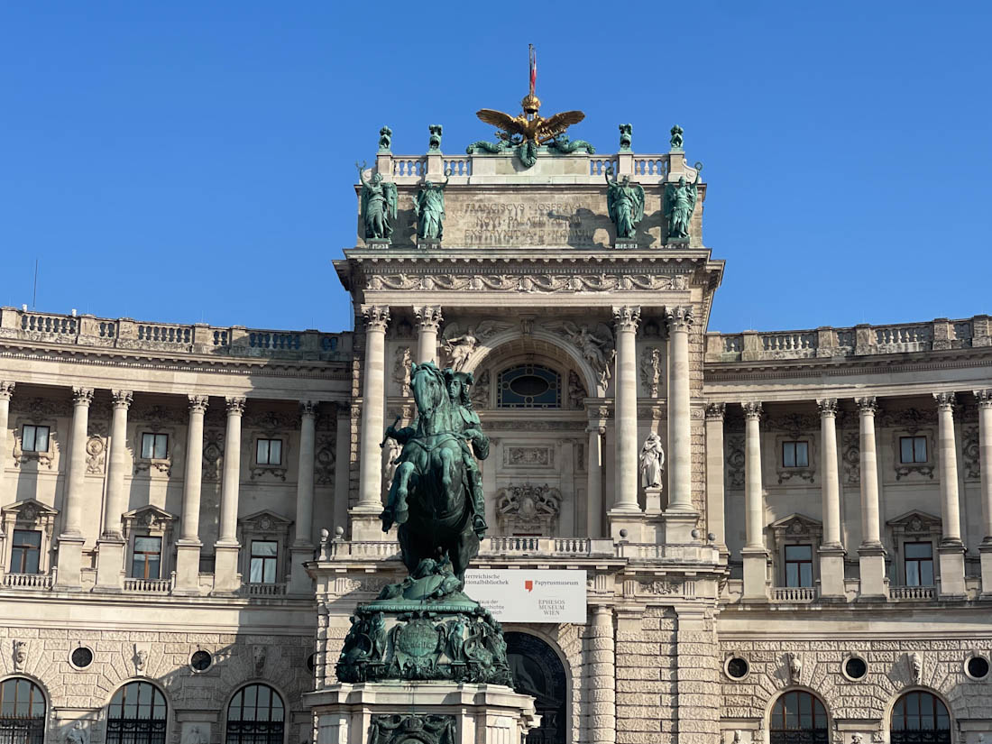 The Papyrus Museum Neue Burg at the Hofburg Palace in Vienna Austria on a blue sky day