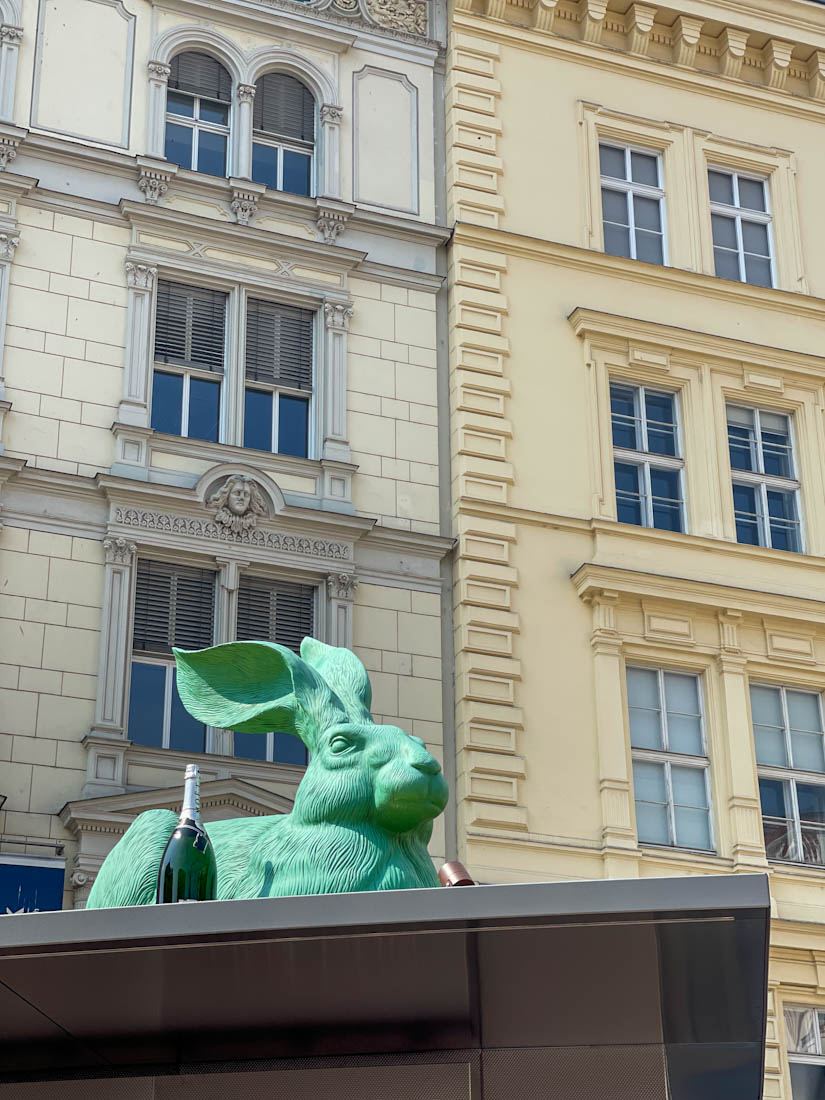 Wurstel Stand Albrecht Duerer hare rooftop Albertinaplatz Vienna Austria