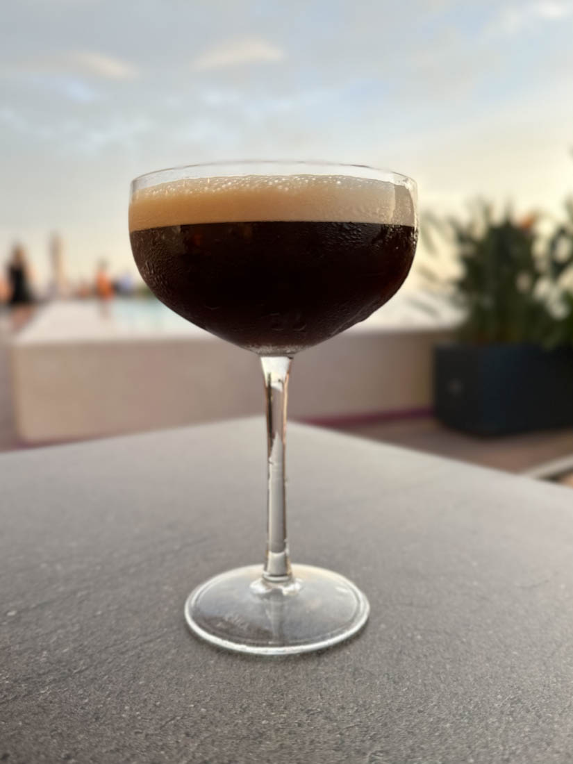 Primavera Park Hotel Espresso Martini on table in Benidorm