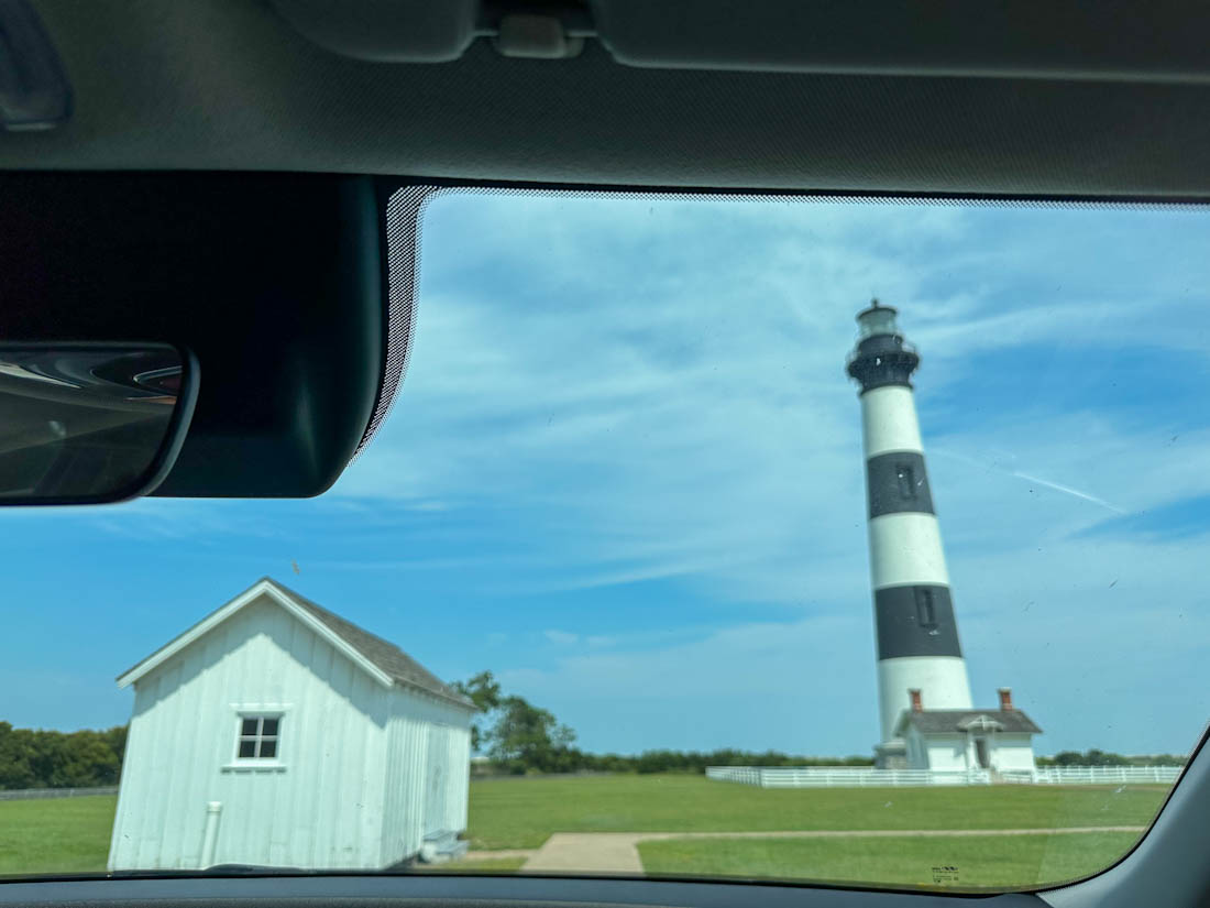 Bodie Island Lighthouse From Car Window Cape Hatteras National Seashore Outer Banks North Carolina